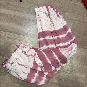 Tie-Dye Pants in Pink and White beach cover up